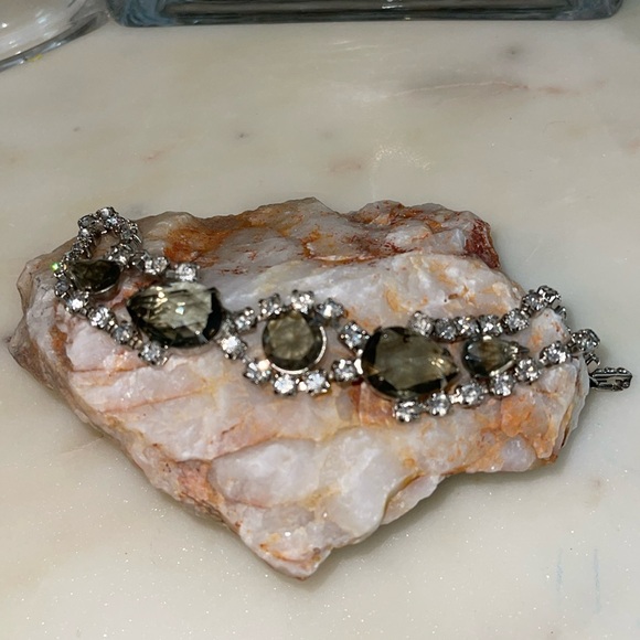 Vintage “Black Diamond” Rhinestone Bracelet - Picture 1 of 5